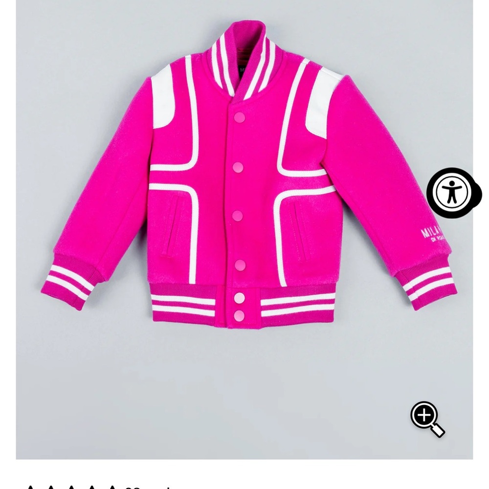 Milano Di Rouge ✨ kids ✨ pink & white bomber gamble jacket ✨